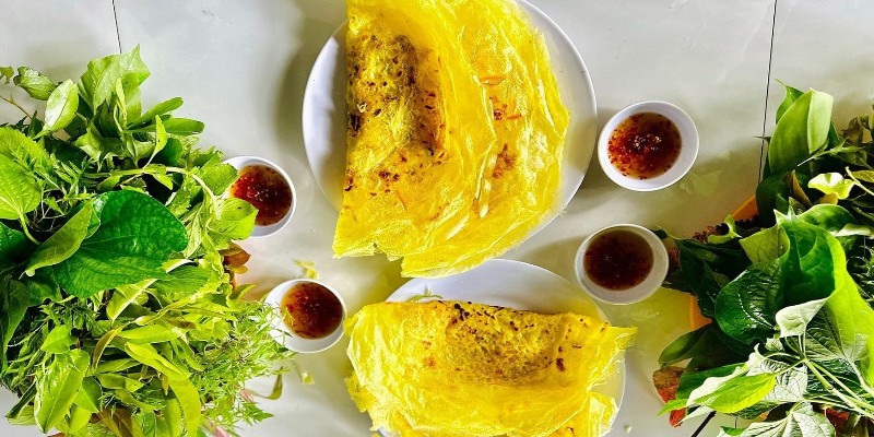 Bánh xèo rau rừng Núi Cấm – Đại tiệc rau xanh